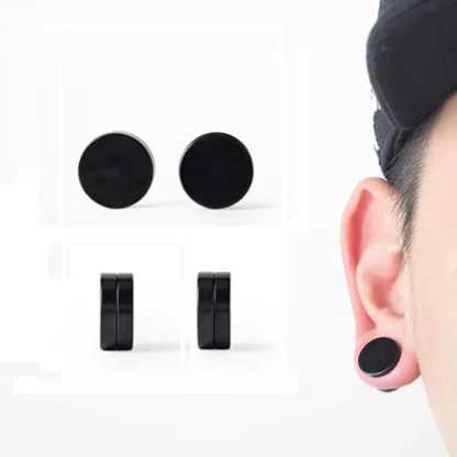 1Pair Fashion Magnetic Clip Ear Stud Non Piercing Earrings Fake Earrings Gift for Men Women Jewelry - Afbeelding 4