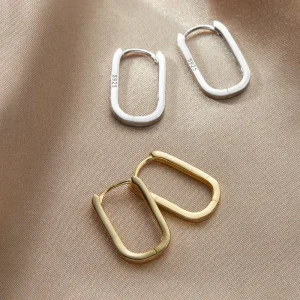 PONYKISS 925 Zilver Geometrische Vierkante 18K Goud Vergulde Grote Hoepeloorbel Sluiting HipHop Punk Chic Fijne Sieraden Accessoires