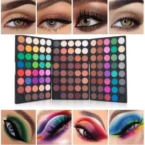 120 Kleuren Oogschaduwpalet – Waterproof & Hoog Gepigmenteerd | Nude, Glitter & Matte Afwerking