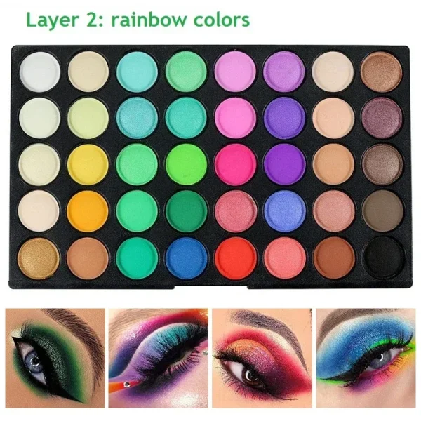 120 Kleuren Oogschaduwpalet – Waterproof & Hoog Gepigmenteerd | Nude, Glitter & Matte Afwerking - Image 6