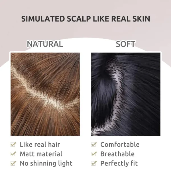 Pruik met Pony Donkerbruin – Korte, Steil Haarstijl voor Dames – Schouderlengte – Hittebestendig Synthetisch Haar – Natuurlijke Kleur - Image 5