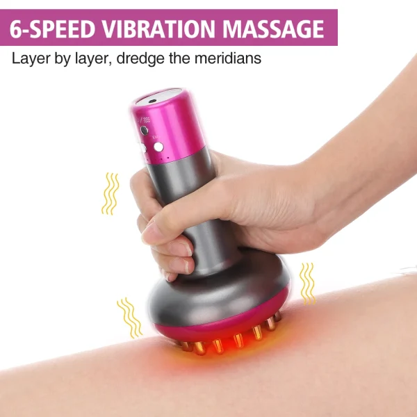Elektrisch Lymfedrainageapparaat – Meridian Lichaamsmassageborstel met Microstroom – Anti-Cellulitis Guasha Fysiotherapieapparaat - Image 5