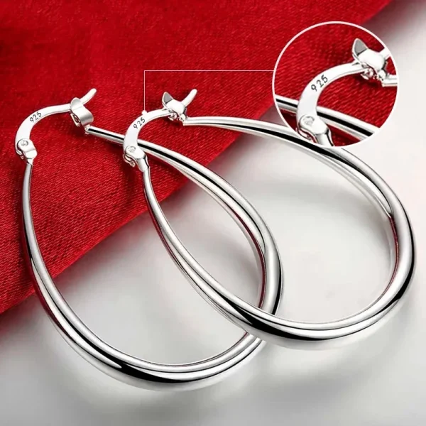 Sterling Zilver 18K Goud Vergulde 4,4 cm Ovale Oorbellen - Image 9
