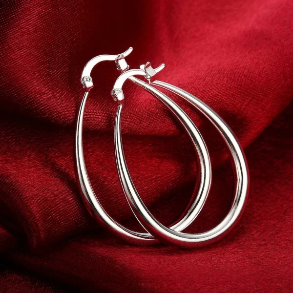 Sterling Zilver 18K Goud Vergulde 4,4 cm Ovale Oorbellen - Image 3
