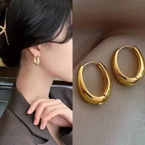 Uworld Hypoallergene Stijlvolle Vintage Ronde Oorknopjes – Premium 18K Goud Verguld Roestvrij Staal