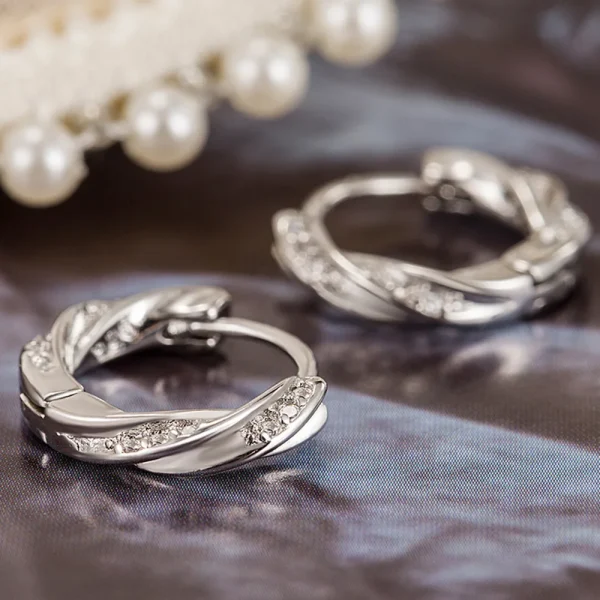 Sterling Zilveren Dames Oorbellen Set met Zirkoon – Uniek Design, Charmant - Image 4