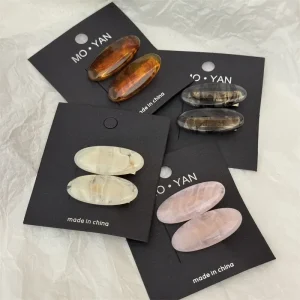 Schattige Haarklem met Contrastkleur – Ovale Acetaat Ponyclip / Eendenbek Clip voor Dames – Meisjes Haarclip & Elegante Haaraccessoire