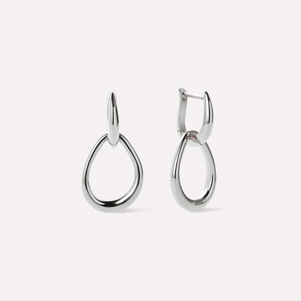 DPLAOPA 925 Sterling Zilver Gouden Oorbellen – Onregelmatige Waterdruppelvorm met Dubbele Hoepels – 2025 - Image 4