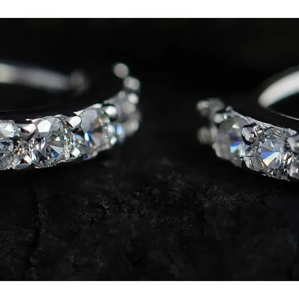 Luxe Romantische Hoepeloorbellen  – 925 Sterling Zilver Verguld met Strass Kristallen - Image 4