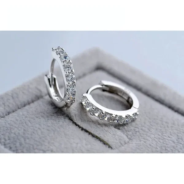 Luxe Romantische Hoepeloorbellen  – 925 Sterling Zilver Verguld met Strass Kristallen - Image 5