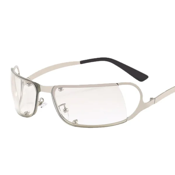 Y2K Sportieve Punk Zonnebril Dames 2023 – Luxe Merk Designer Vierkante Goggles Zonnebril - Image 8