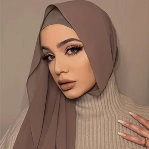Eenvoudige Chiffon Hijab – Effen Kleur Hoofddoek – Vintage Sjaal – Winddichte Hoofdband / Turban – Zonbescherming – Reissjaal / Stranddoek