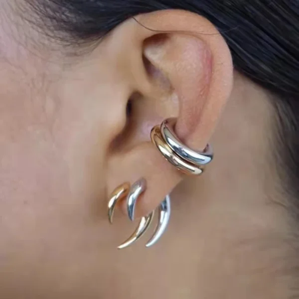 Wolfstanden Tribal Stud Oorbellen – Boho Gothic Sieraden – Chic Hoornklauw Stud Oorbel – Spiraal Piercing Oorbellen - Image 3
