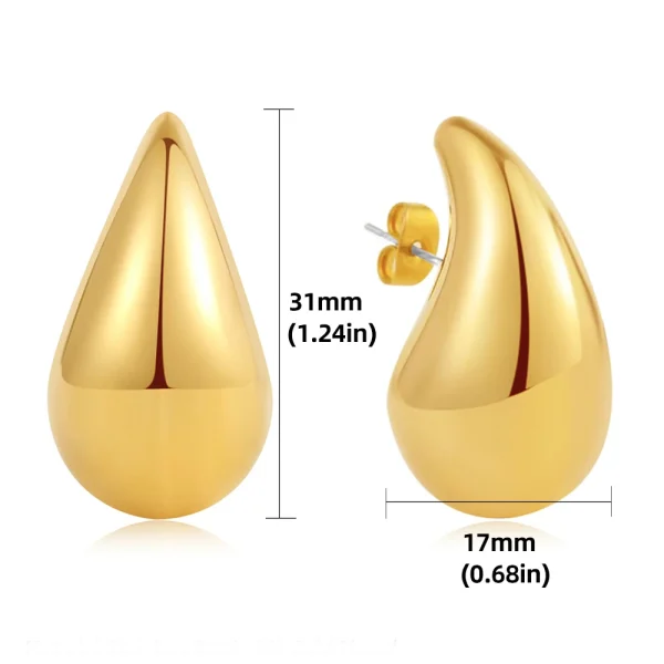 Oversized Chunky Gouden Hoepeloorbellen voor Vrouwen Meisjes – Extra Grote Druppelvormige Oorbellen Dupes - Image 8