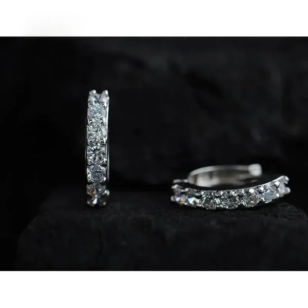 Luxe Romantische Hoepeloorbellen  – 925 Sterling Zilver Verguld met Strass Kristallen - Image 2