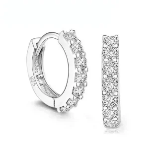 Luxe Romantische Hoepeloorbellen  – 925 Sterling Zilver Verguld met Strass Kristallen