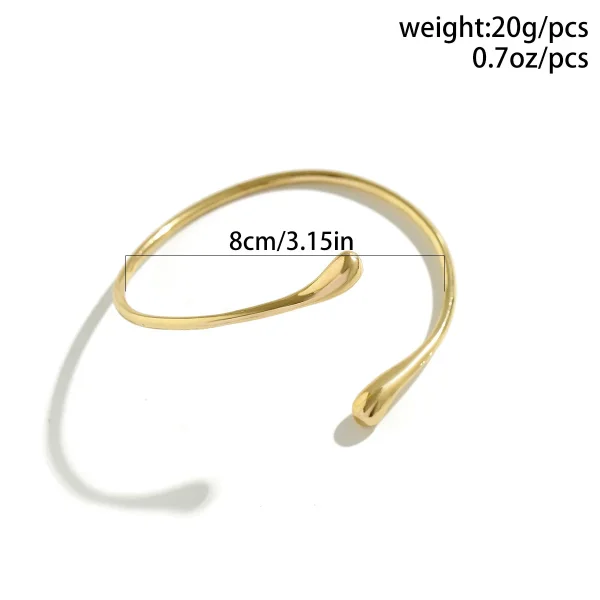 FTCY Vintage eenvoudige bovenarmband geometrische armband met waterdruppelvorm, verstelbaar damesaccessoire. - Image 6