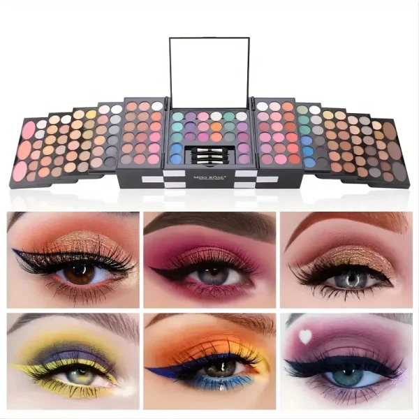 Make-upset met 142 Kleuren Oogschaduw, 3 Kleuren Blush, 3 Kleuren Wenkbrauwpoeder – Professionele Make-up voor Visagisten - Image 5