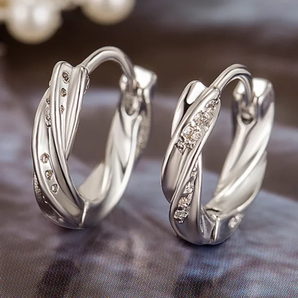 Sterling Zilveren Dames Oorbellen Set met Zirkoon – Uniek Design, Charmant - Image 5