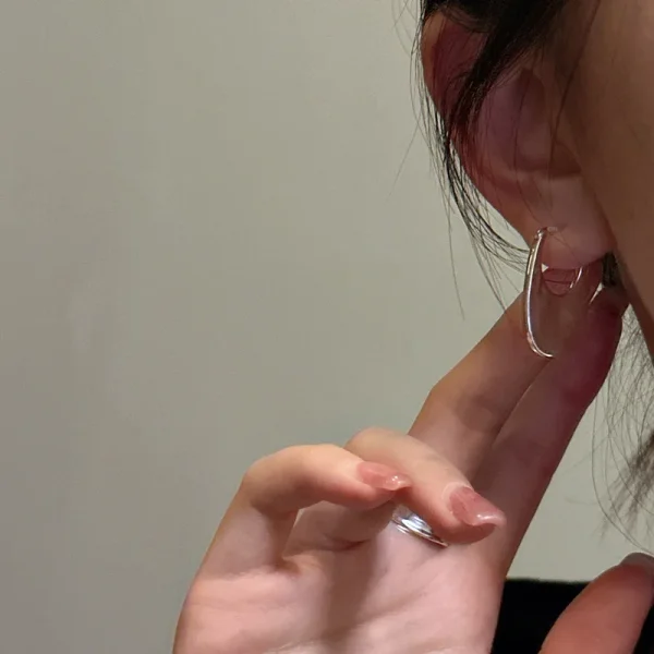925 Sterling Zilveren Oorbellen voor Dames – Trendy, Simpel en Glanzend – Allergievriendelijk – - Image 3