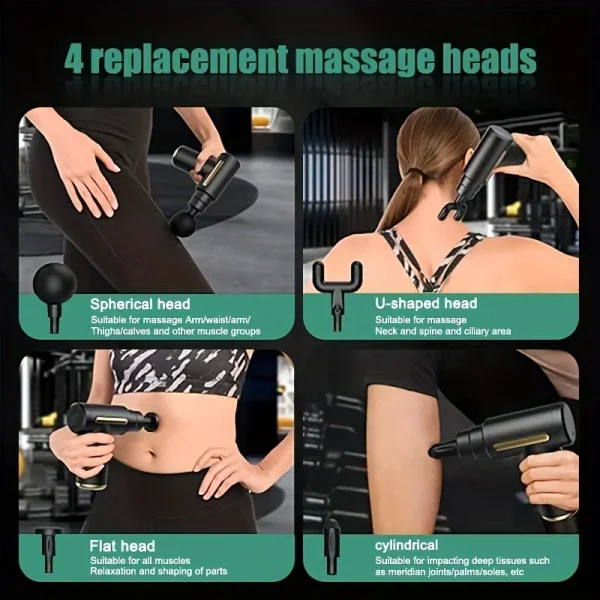 Fascial Gun Spiermassageapparaat – Diepe Weefsel Spier Handheld Percussie Massager voor Lichaam, Rug, Nek en Benen - Image 3