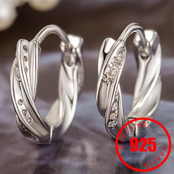 Sterling Zilveren Dames Oorbellen Set met Zirkoon – Uniek Design, Charmant