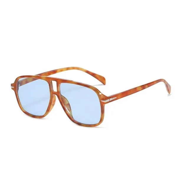 Luxe Vierkante Zonnebril voor Dames en Heren – Oversized Design – Originele Blauwe Modebril – - Image 3