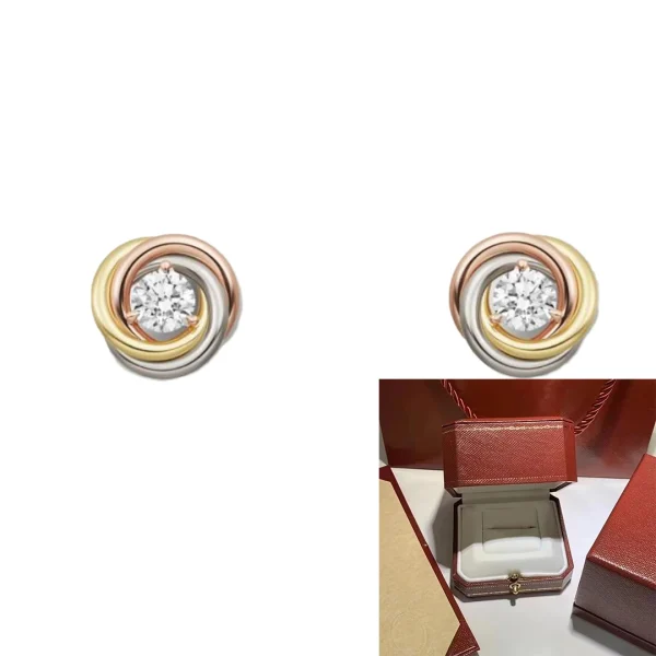 Sterling Zilveren Oorbellen voor Dames – Drie Ringen, Drie Kleuren & Eén Diamant-Design | Hypoallergeen & Kleurecht - Image 7