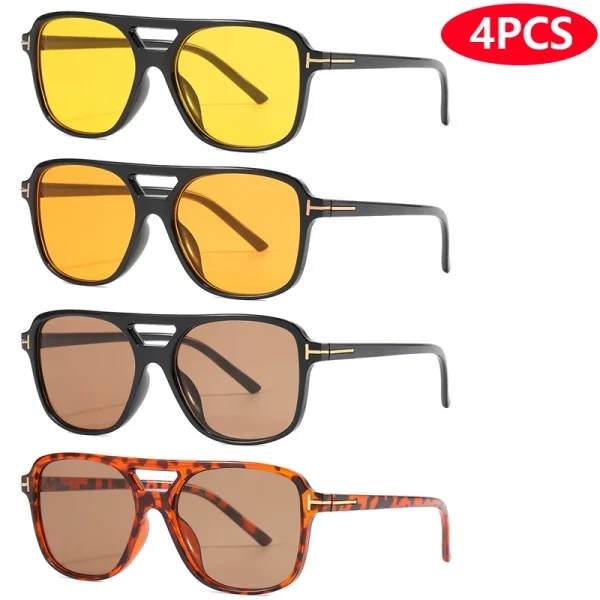 9 stuks / 4 stuks Dubbele Brug Zonnebril – Oversized Goggles in Snoepkleuren voor Dames – Klassieke Mode Ovale Pilotenstijl Zonnebril met UV400 Bescherming (Oculos De Sol) - Image 13