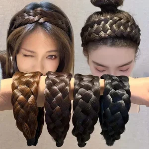 Gevlochten Hoofdbanden voor Dames – Visgraat Breed Gedraaid Haarbandje – Handgemaakt – Haaraccessoire / Haarstijl Hoepel – Cadeau Idee
