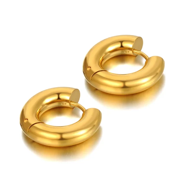 Lokaer 18K Vergulde Edelstalen Huggie Oorbellen – Modieuze Kleine Hoepeloorbellen 20mm – - Image 7