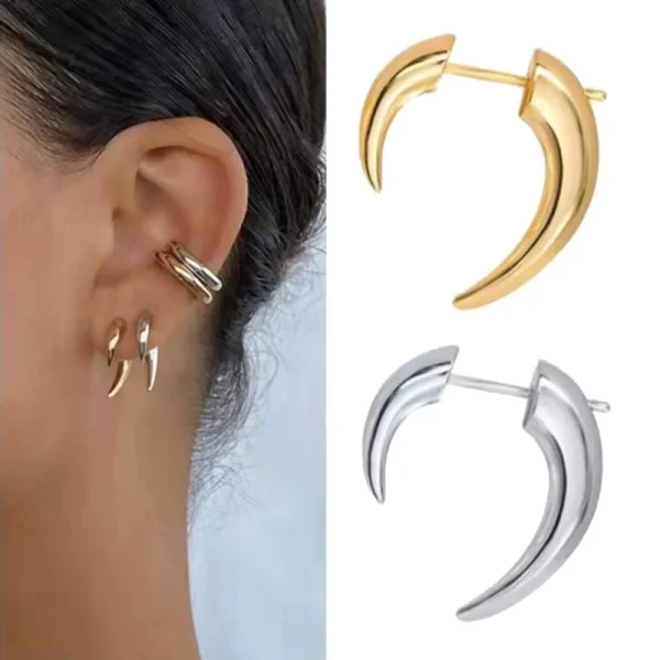 Wolfstanden Tribal Stud Oorbellen – Boho Gothic Sieraden – Chic Hoornklauw Stud Oorbel – Spiraal Piercing Oorbellen - Image 6