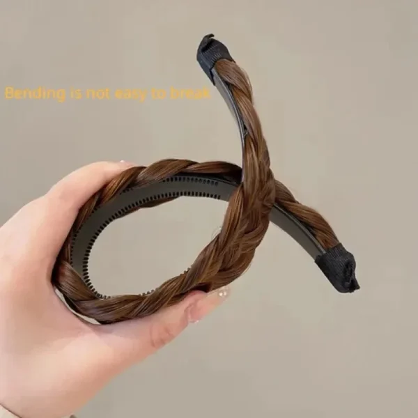Gevlochten Hoofdbanden voor Dames – Visgraat Breed Gedraaid Haarbandje – Handgemaakt – Haaraccessoire / Haarstijl Hoepel – Cadeau Idee - Image 4