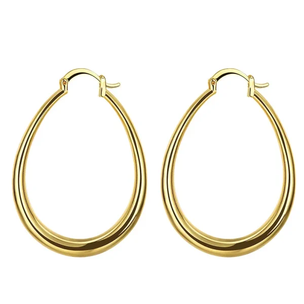 Sterling Zilver 18K Goud Vergulde 4,4 cm Ovale Oorbellen - Image 8