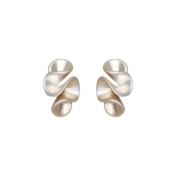 Zilver Dames Oorbellen – Bloemvormige, Eenvoudige Geplooide Studs – Fijne Geometrische Oorsieraden - Image 7