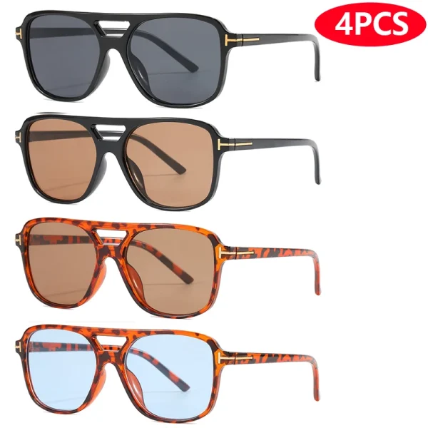 9 stuks / 4 stuks Dubbele Brug Zonnebril – Oversized Goggles in Snoepkleuren voor Dames – Klassieke Mode Ovale Pilotenstijl Zonnebril met UV400 Bescherming (Oculos De Sol) - Image 12