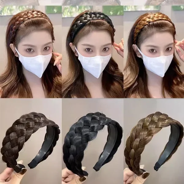 Gevlochten Hoofdbanden voor Dames – Visgraat Breed Gedraaid Haarbandje – Handgemaakt – Haaraccessoire / Haarstijl Hoepel – Cadeau Idee - Image 5