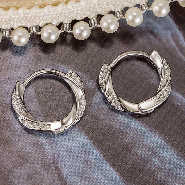 Sterling Zilveren Dames Oorbellen Set met Zirkoon – Uniek Design, Charmant - Image 2