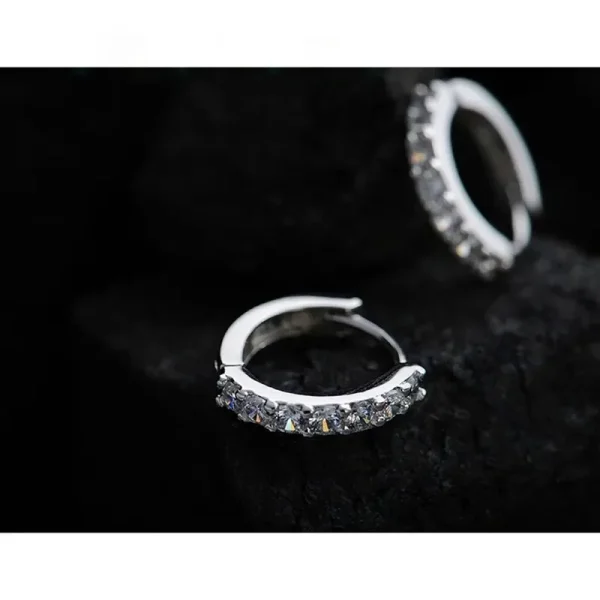 Luxe Romantische Hoepeloorbellen  – 925 Sterling Zilver Verguld met Strass Kristallen - Image 3