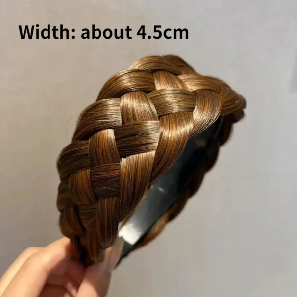 Gevlochten Hoofdbanden voor Dames – Visgraat Breed Gedraaid Haarbandje – Handgemaakt – Haaraccessoire / Haarstijl Hoepel – Cadeau Idee - Image 9