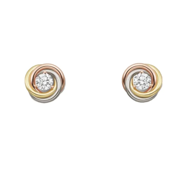 Sterling Zilveren Oorbellen voor Dames – Drie Ringen, Drie Kleuren & Eén Diamant-Design | Hypoallergeen & Kleurecht - Image 8