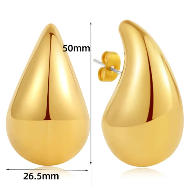 Oversized Chunky Gouden Hoepeloorbellen voor Vrouwen Meisjes – Extra Grote Druppelvormige Oorbellen Dupes - Image 6